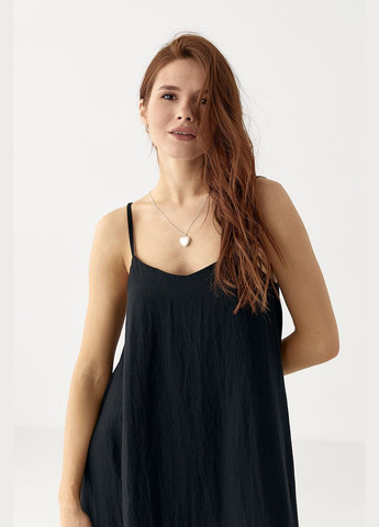 Розкльошений жіночий сарафан на бретелях - чорний колір Lurex (335077341)