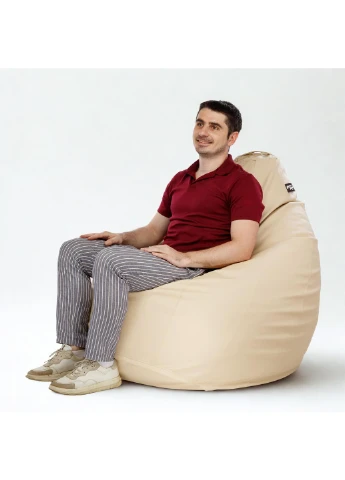 Кресло-мешок Груша Экокожа L (135x90 см) Хаки MrBean Груша Екошкіра L (403254256)