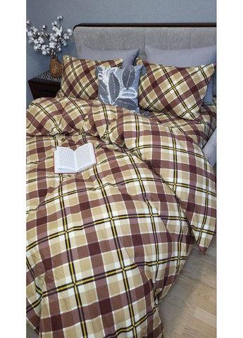 Постільна білизна з резинкою Крафт пастель, фланель(байка) Евро розмір, наволочки 70/70 No Brand (364218806)