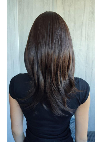 Перука шоколадна середньої довжини термо коричнева (LCI242-6) No Brand (360897612)