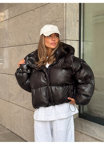 Черная кроп-пуфер transformer цвет черный глянец milirud