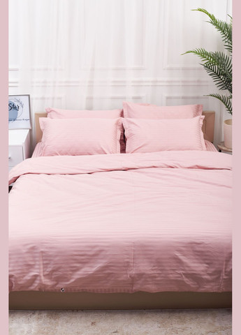 Комплект постельного белья Satin Stripe семейный 143х210х2 наволочки 2х50х70 (MS-820003631) Moon&Star stripe pink (288044239)