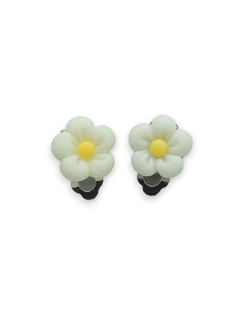 Кліпси сережки дитячі для вух без пробивання вуха сережки у вигляді квітки Мульти Ромашка жовта Liresmina Jewelry (293337371)