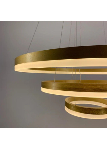Светодиодная люстра Олимпия PJ812G-3 40+60+80см (3 кольца) Золотистая No Brand (331640031)