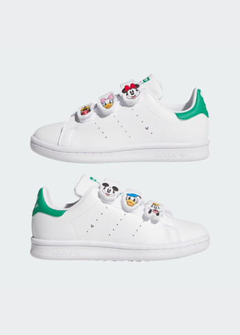 Білі всесезонні кросівки disney stan smith comfort closure kids adidas