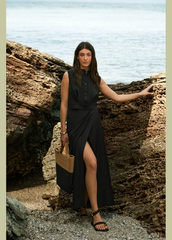 Черная повседневная однотонная юбка ST-Seventeen