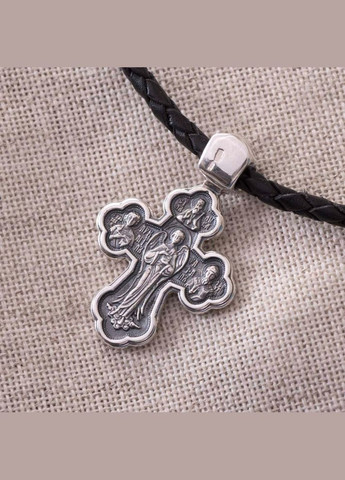 Срібний православний хрестик Розп'яття. Рафаїл і святі цілителі 131282 Oniks (264023982)