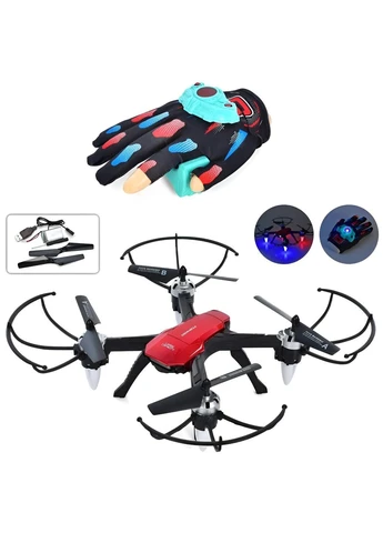 Детский квадрокоптер Sensing UAV H263 28 см с пультом-перчаткой 2.4G, свет, красный No Brand (401720798)