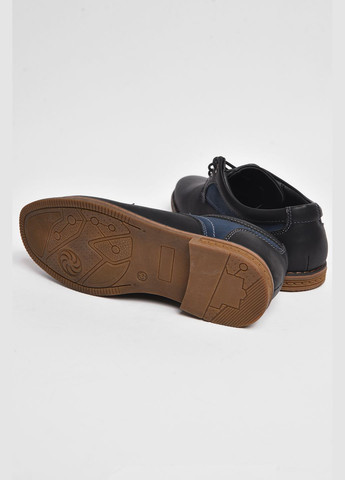 Темно-синие туфли детские для мальчика черного цвета без шнурков Let's Shop
