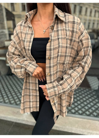 Жіноча сорочка оверсайз в клітинку MonCher (349453505)