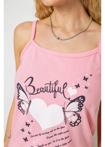 Розовая всесезон пижама женская с принтом Sport Line