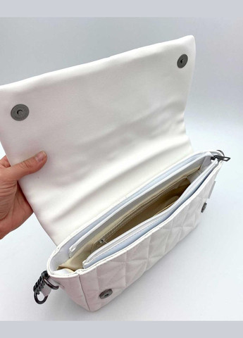 Женская стеганая сумка с ручкой на цепочке «Флора» экокожа белого цвета WeLassie (298571109)