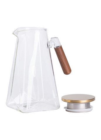 Заварник скляний для чаю 2 л Чайник для заварювання з ручкою прозорий HP-34-32 Yiwu (351431207)