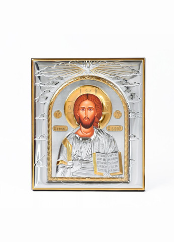 Ікона Ісуса Христа 16,3х19,2см прямокутної форми на дереві без рамки Silver Axion (265446235)