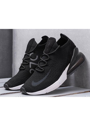Черные демисезонные кроссовки мужские nike air max 270 flyknit black white найк аир макс 270 No Brand