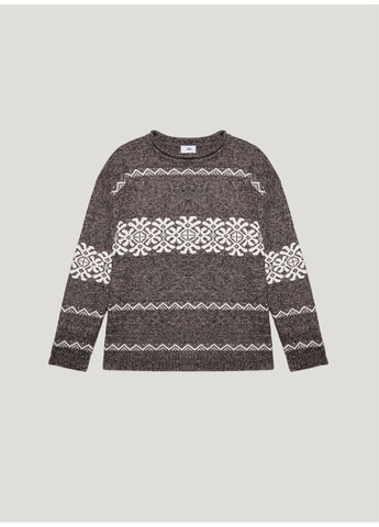 Коричневый вязаный джемпер с узором цвета какао JUL