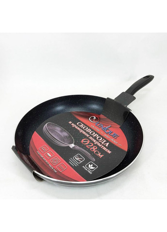 Сковорода UN-5156 28 см із внутрішнім антипригарним покриттям, сковорода для індукційної плити Unique (365812962)