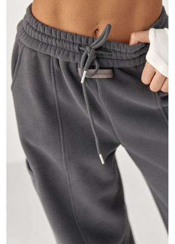 Однотонные теплые спортивные штаны с затяжками внизу Lurex Штаны (370393360)