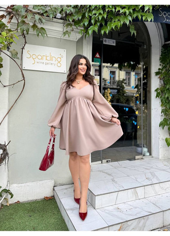 Бежевое коктейльное невероятное платье(замеры в описании) DK/DL Мода без кордонів однотонное