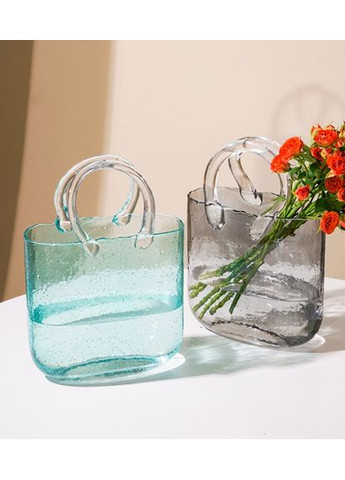 Ваза стеклянная 18660 19.5х28 см голубая No Brand (359701642)