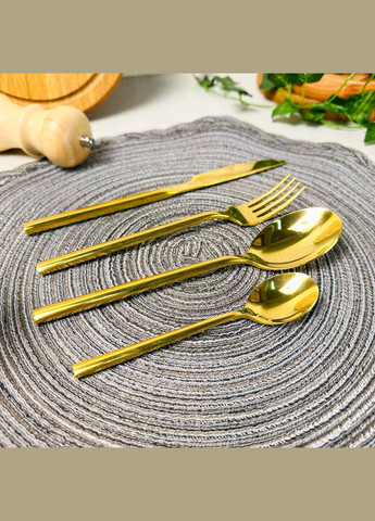 Набір столових приборів 24 предмети Золото No Brand (304547009)