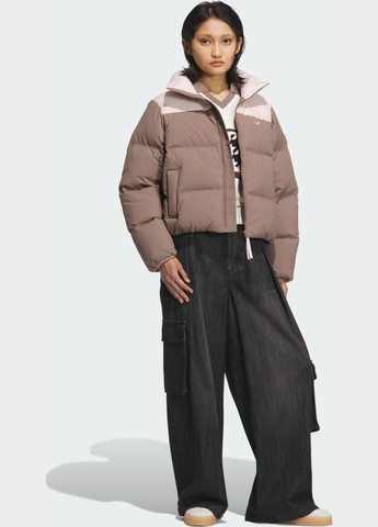 Коричневая демисезонная куртка short down puff adidas