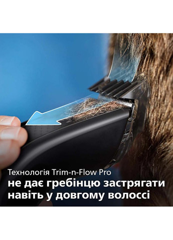 Машинка для стрижки Series 7000, акум., роторный мотор, насадок-3, кейс, ножницы, расческа в компл, сталь, черно-серый Philips (360395683)