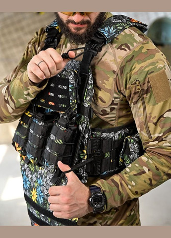 Тактическая плитоноска 4 точки сборса с подсумками с цветами Freedom (342080416)