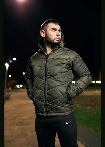 Оливковая (хаки) демисезонная куртка плащевка cupe еврозима/осень/весна No Brand