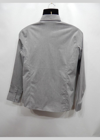 Серая кэжуал рубашка однотонная No Brand