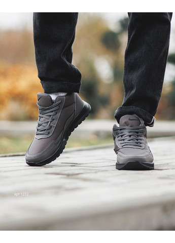 Серые зимние кроссовки nk wave grey sheepskin lining No Brand