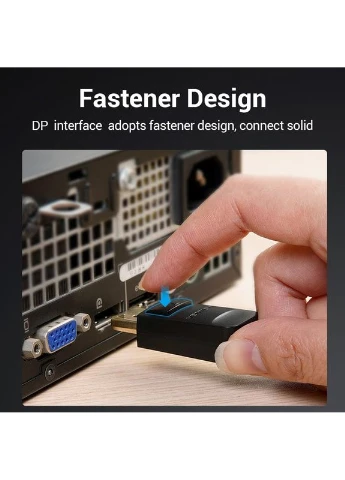 Кабель DP to VGA Cable 1.5M Black () () Vention HBLBG (357474402)
