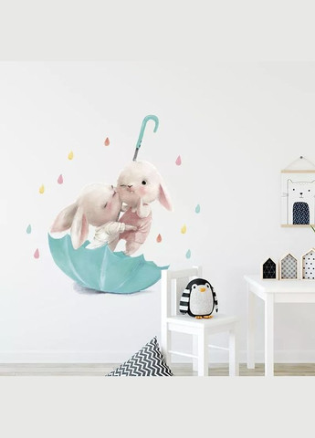 Вінілові наклейки на стіну Зайчики на парасольці (лист 40 х 60 см) Б182-5 No Brand (302241930)