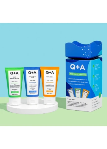Подарунковий набір для тіла Bodycare Heroes Gift Set 50 мл + 50 мл + 50 мл Q+A (376855869)