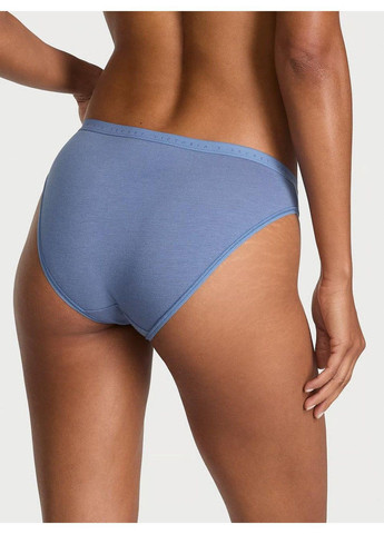 Трусики-бикини женские хлопковые Stretch Cotton Bikini Panty синие Victoria's Secret (370139624)