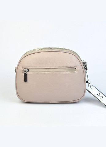 Бежева жіноча маленька овальна сумка крос боді на три відділення Alex&Mia (338182404)