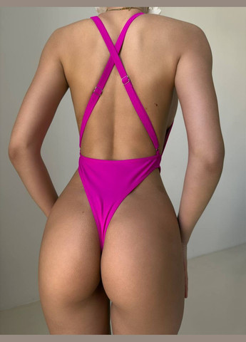 Фуксиновый летний соблазнительный смелый купальный слитный No Brand