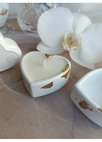 Мини свеча сердце в гипсовом кашпо, бонбоньерка, аромат на выбор, ручная работа Hand Made (351508506)