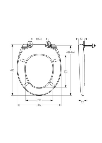 Сидіння для унітазу СП-1 Полімердеталь (359432879)