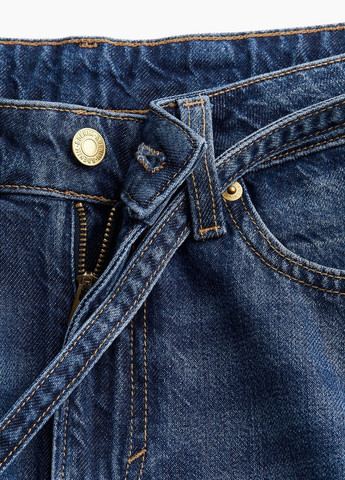Темно-синяя джинсовая однотонная юбка H&M