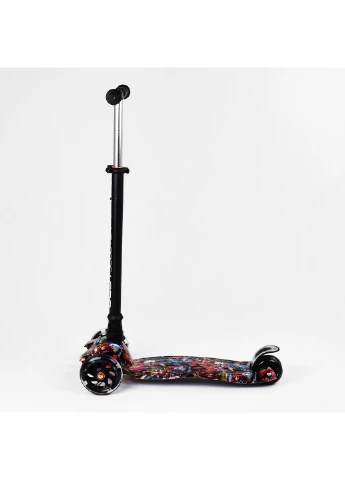 Самокат MAXI 4 колеса PU, СВІТЛО, трубка керма алюмінієва 59х16х30 см Best Scooter (289366504)