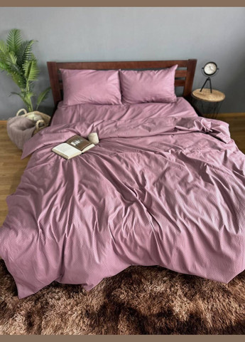 Постільна білизна однотонна полісатин у стилі жатки Двоспальна Простирадло на гумці 160x200х20 Винний 70 х 70 No Brand (327795995)