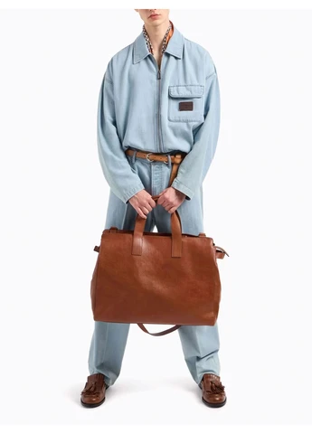 Голубые демисезонные широкие джинсы 9749884 голубой 40 5o3266 Emporio Armani