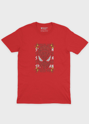Красная демисезонная футболка для мальчика с принтом супергероя - человек-паук (ts001-1-sre-006-014-031-b) Modno