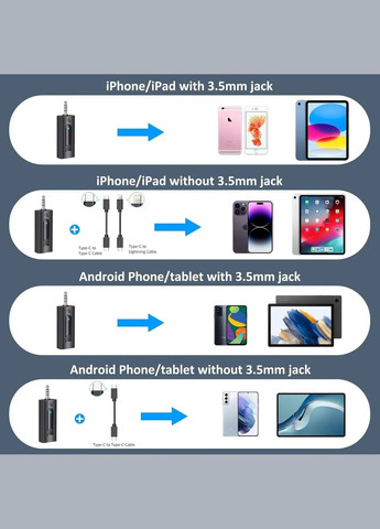 Подвійний бездротовий петличний мікрофон SPORTKEE K2 3.5 мм Jack Type-C iPhone Lightning USB з чохлом LV (316713583)