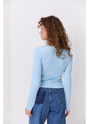 Женский лонгслив с черной микрой с вырезом над грудью Arjen (361056928)