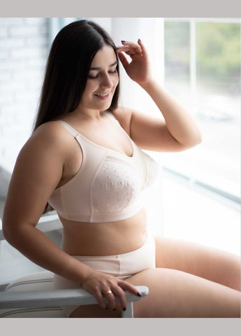 Бежевый бюстгальтер без косточек с мягкой чашкой Elita без косточек