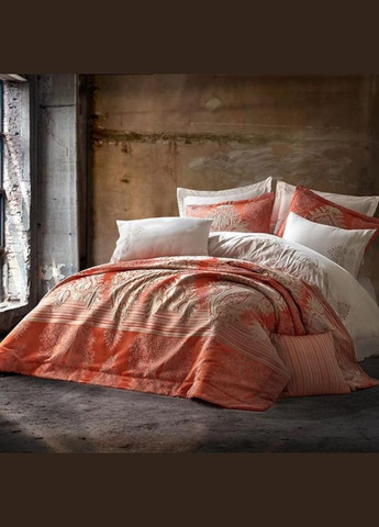 Набор постельного белья с вышивкой и жаккардовым покрывалом - Elenor евро Dantela Vita (286420285)