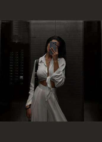 Женский костюм двойка укроченная кофта + широкие брюки MonCher (334100311)