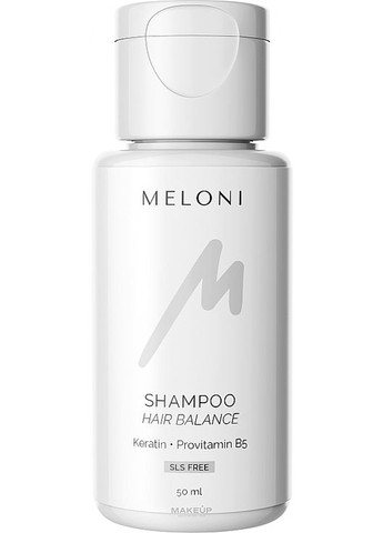 Відновлювальний безсульфатний шампунь з кератином та провітаміном В5 (міні) Hair Balance Shampoo 50ml (1360066-31162600) Meloni (368660798)